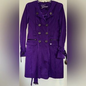 Guess Purple Trench coat. Absolutely gorgeous. Sz S NWOT. Beautiful trench coat